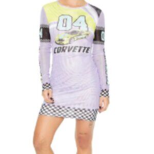 Corvette Graphic Mini Dress Size Large NWOT